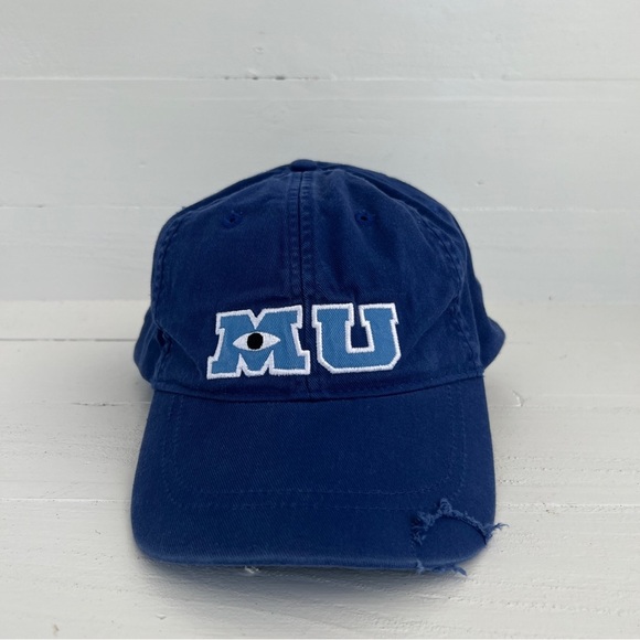 Disney Accessories - Disney Blue MU Monsters University Hat Cap Pixar Vacation Summer Hook And Loop